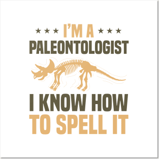 Paleontologist Dinosaur Fathers Day Gift Funny Retro Vintage Posters and Art